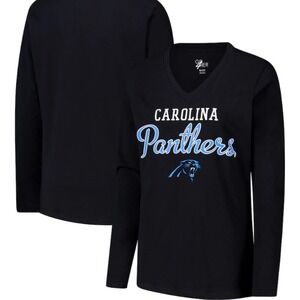 GIII‎ 4Her Carolina Panthers V-Neck Long Sleeve T-Shirt NFL Football XXL NWT